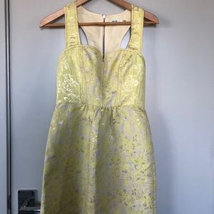 Kimchi Blue Sunny Yellow Brocade Dress